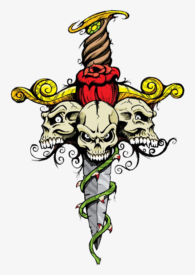 T-shirt And Illustration Skull Sword Free Transparent - Gun N Roses Logo Png, transparent png download