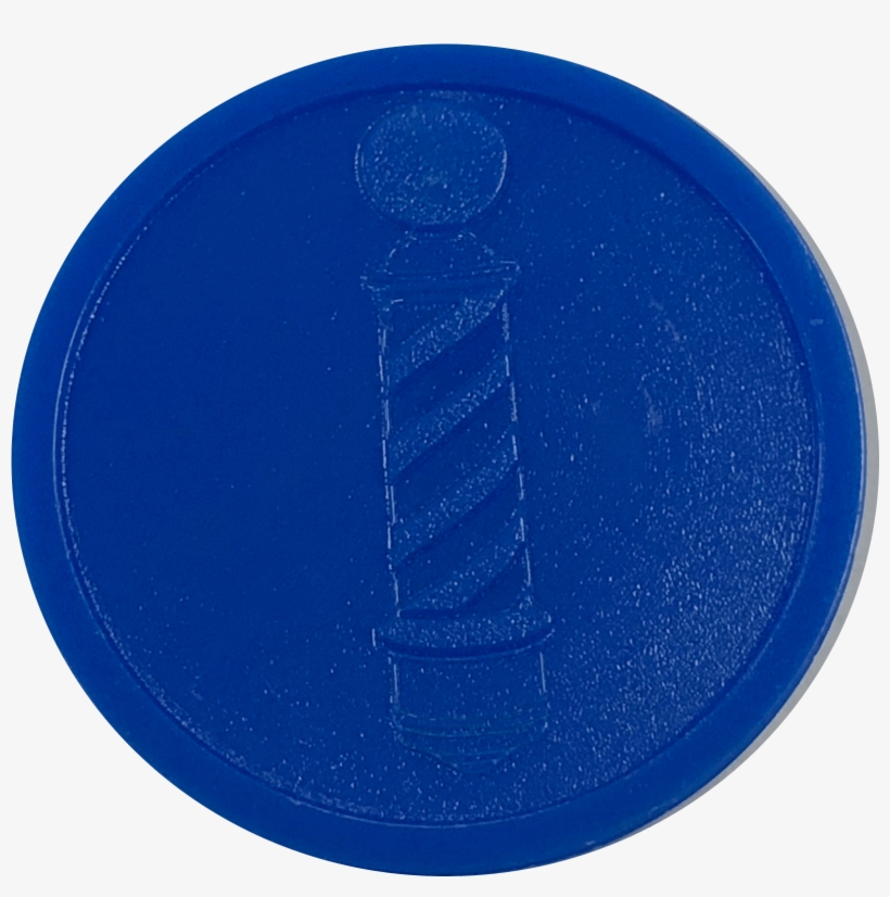Blue Barber Pole Embossed Sides 29mm Plastic Tokens - Circle, transparent png download