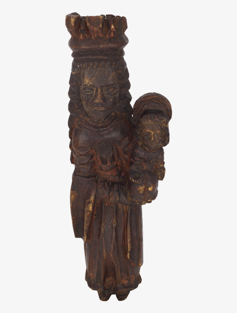 Sculpture “our Lady With Baby Jesus”, Kurpie Region - Carving, transparent png download