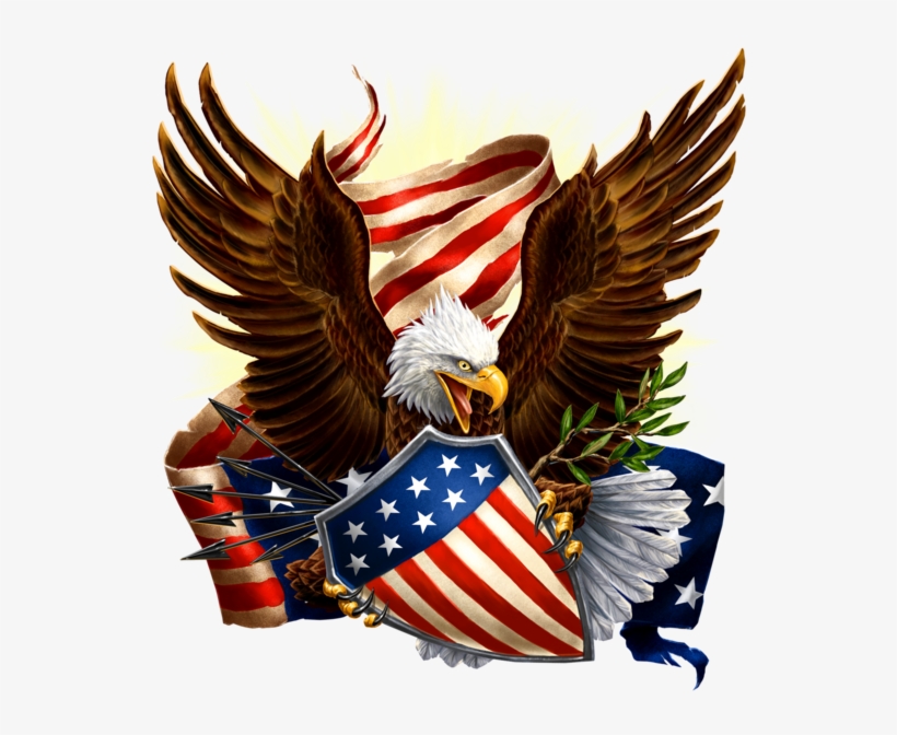 Eagle Defending Honor And America T-shirt, Ap80018 - American Eagle Holding Shield, transparent png download