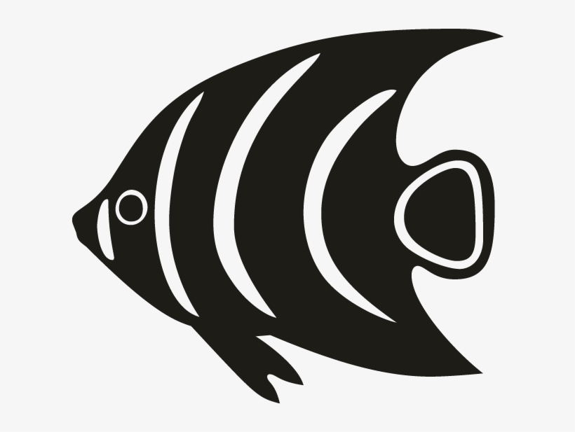 Smock Tropical Fish 2 Motif - Tropical Fish Silhouette, transparent png download
