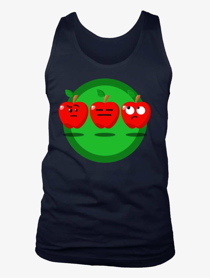 Funny Cartoon Fruit Feeling Mood Confused Apple Face - Shirt, transparent png download