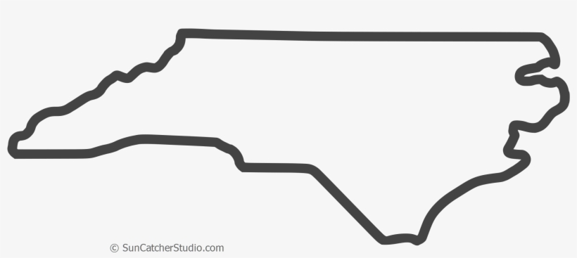 Free North Carolina Outline With Home On Border, Cricut - Decal Nc Outline, transparent png download