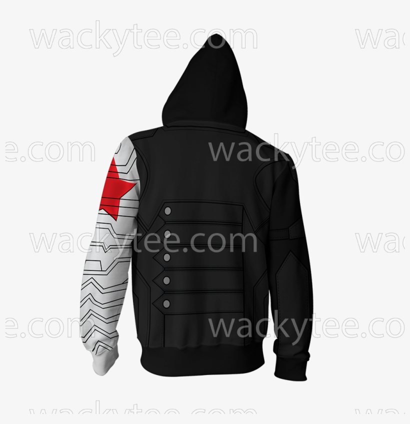 The Winter Soldier Bucky Barnes Cosplay Zip Up Hoodie - Sweatshirt, transparent png download