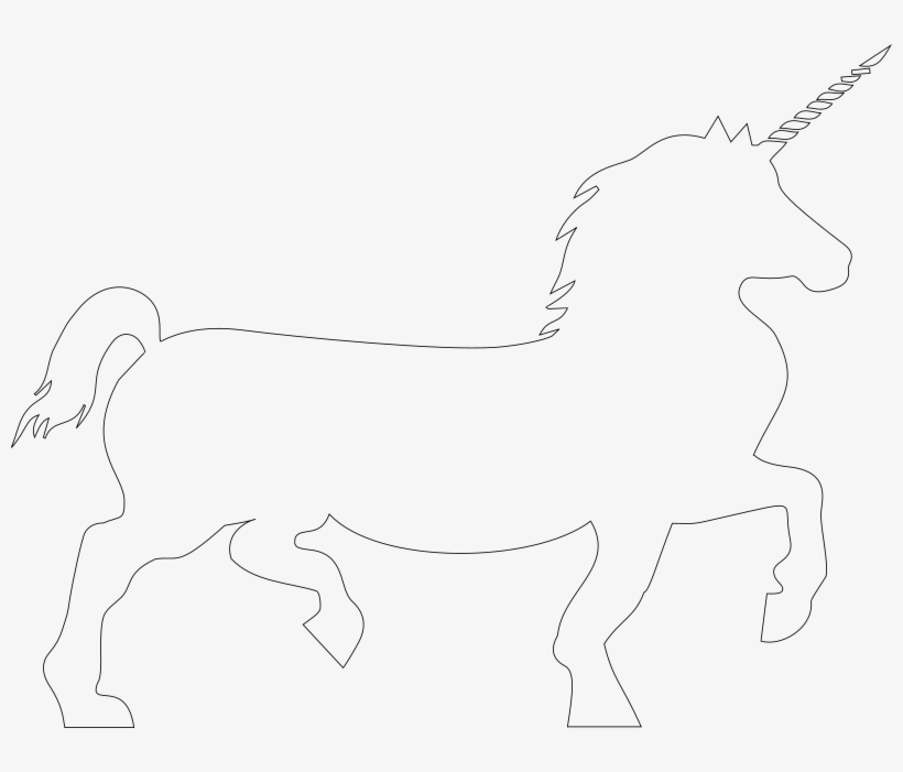 Midget Unicorn Silhouette - Line Art, transparent png download