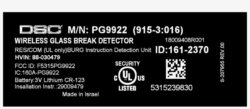 Fcc Id F5315pg9922 Id Label Location Info - Yamaha Hs50m, transparent png download