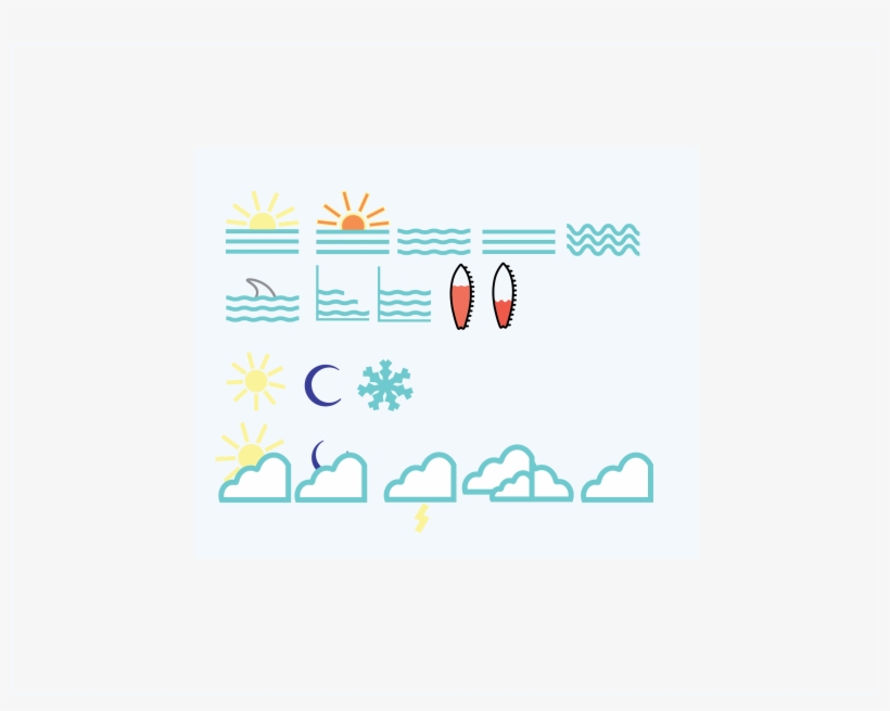 Weather Icons For Surfer App - Diagram, transparent png download