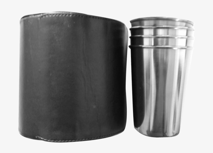 Cup Set In Leather Pouch - Cup, transparent png download