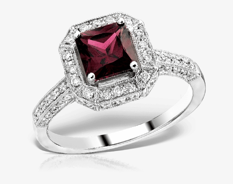 Inel Diamante Si Granat Rosu Dikj00041 Teilor - Pre-engagement Ring, transparent png download