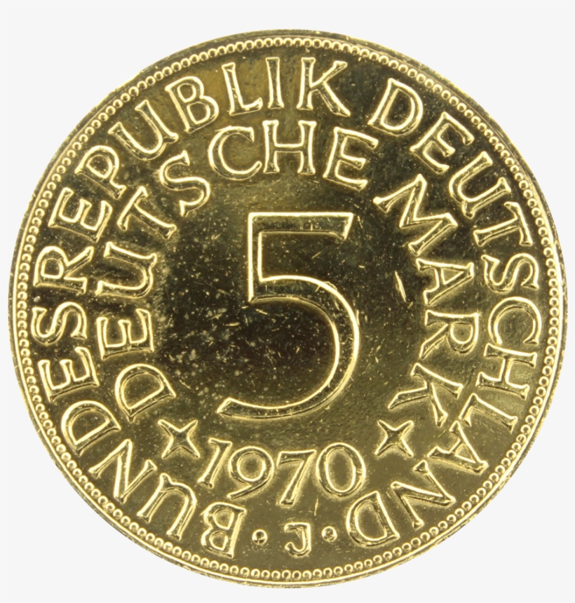 5 D-mark Gold Plated Coin - Nixon Sentry Chrono Leather Gold Blue Sunray, transparent png download