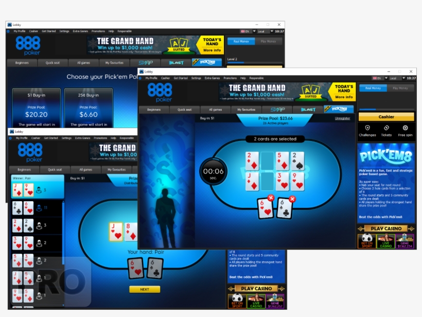888's Pick'em 8, Available For 25 Cents And $1, Is - Pick Em 8, transparent png download