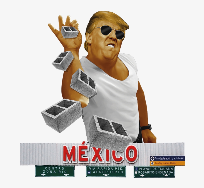 A Pinch Of 'the Wall' - Trump Build The Wall Salt Bae Mexico Brick Pinch Donald, transparent png download
