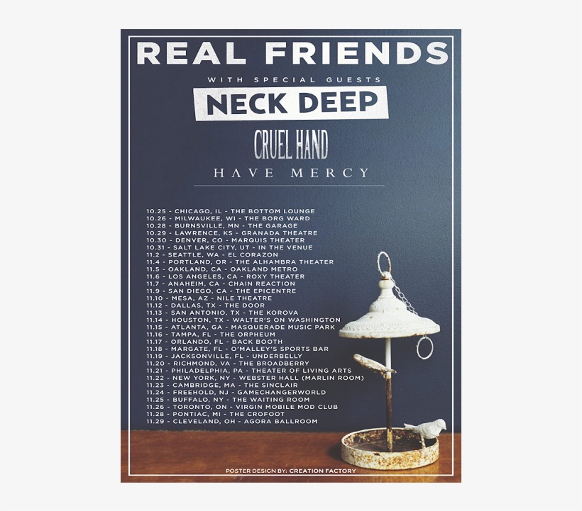 Real Friends Brought Its Us Headliner To Gamechanger - Poster, transparent png download