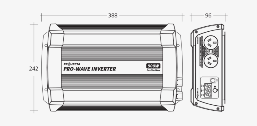 Projecta 12v 900w Pro Wave Pure Sine Wave Inverter - Drawing, transparent png download