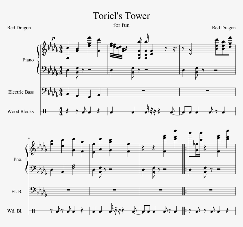 Toriel S Tower Theme - Datte Atashi No Hero Piano Sheet, transparent png download