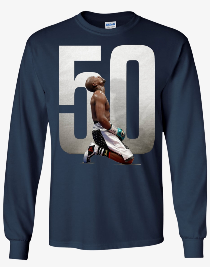 Floyd Mayweather 50-0 Shirt, Hoodie, Tank - Long-sleeved T-shirt, transparent png download