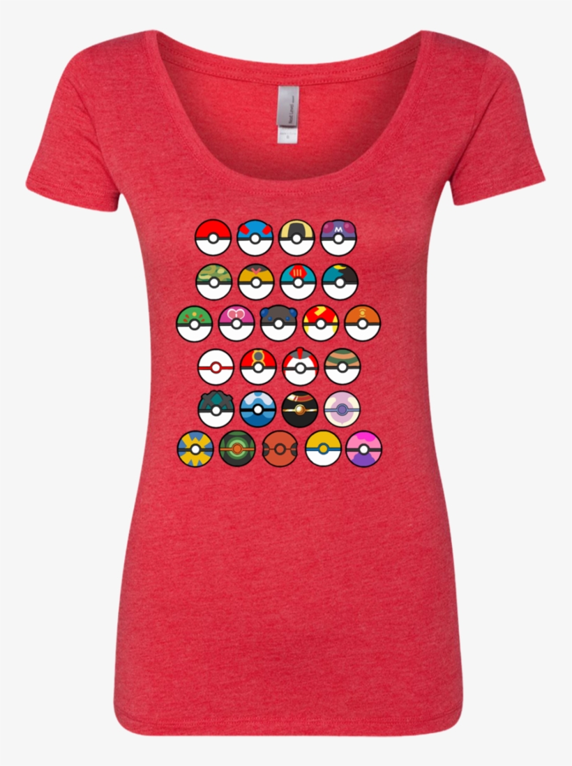 Pokemon Go Poke Balls Next Level Ladies Triblend Scoop - Shirt, transparent png download