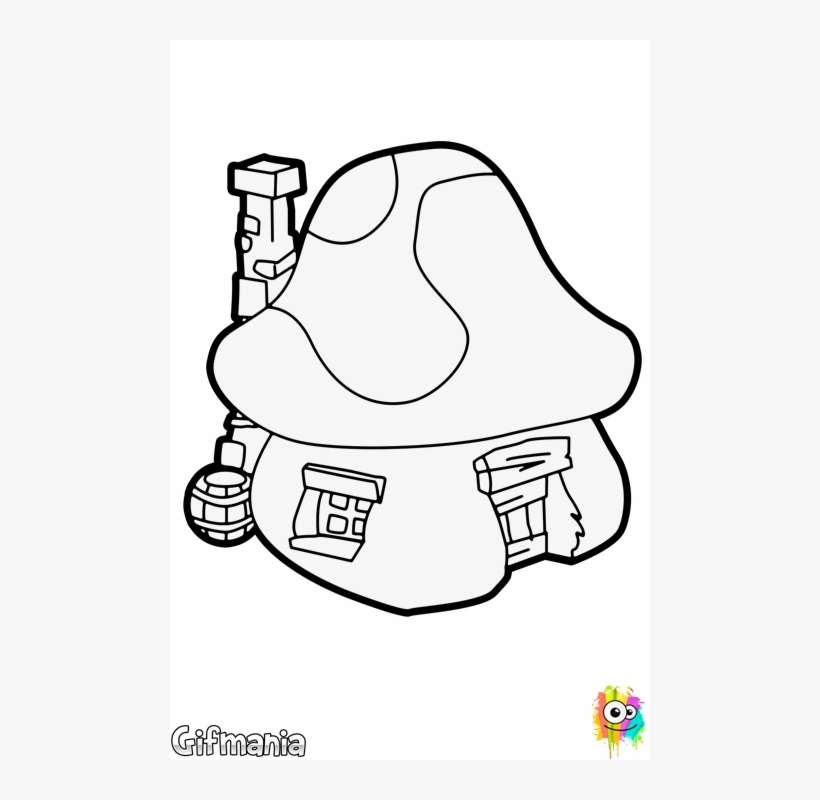 Colorea A Tu Gusta Esta Casa De Los Pitufos - Aldea De Los Pitufos Para Colorear, transparent png download
