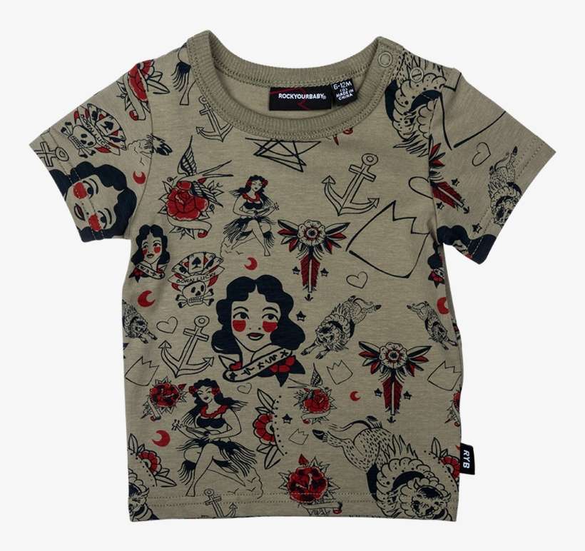 Ryb Rising Sun Tattoo Ss Tee Front V=1506669954 - Pattern, transparent png download