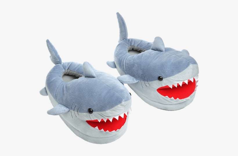 Shark Plush Slippers - Shark Slippers, transparent png download