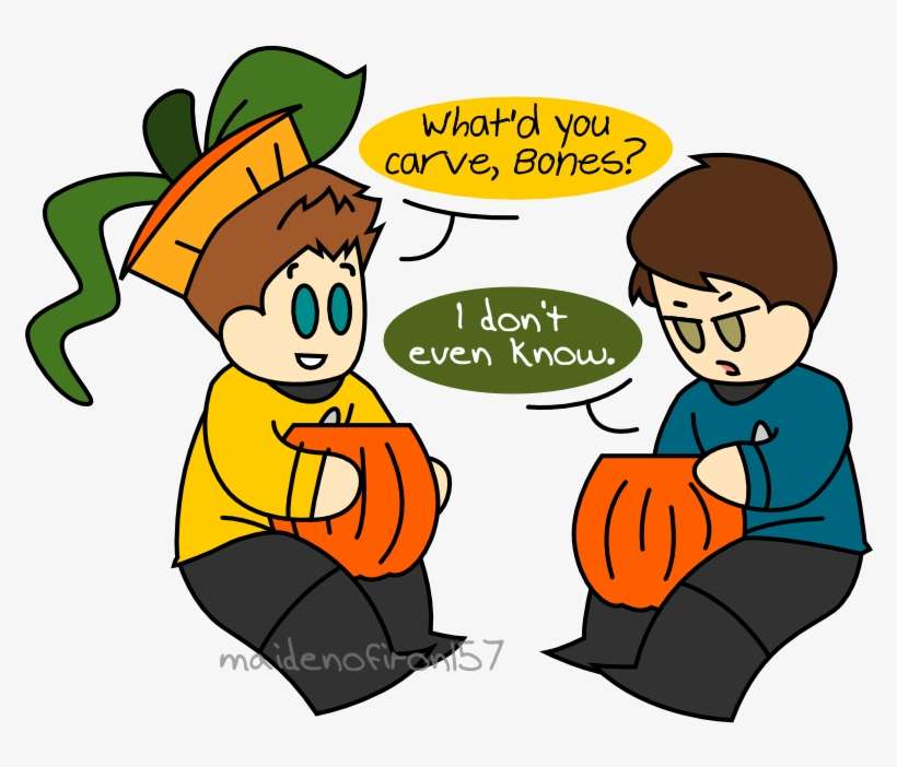 Art Star Trek Spock Leonard Mccoy Jim Kirk Mcspirk - Cartoon, transparent png download