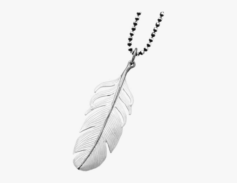 Feather-shaped Pendant Black/silver - Locket, transparent png download