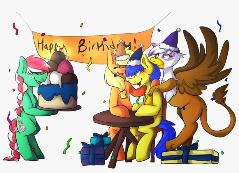 Oddends, Banner, Bipedal, Birthday, Birthday Cake, - Cartoon, transparent png download