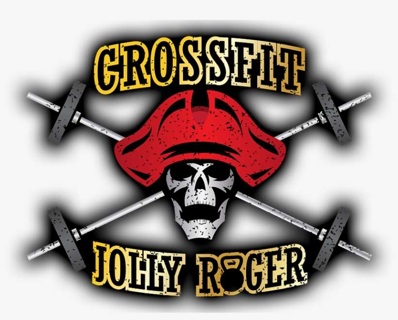 Crossfit Jolly Roger Logo Skull With Barbell Crossbones - Graphic Design, transparent png download