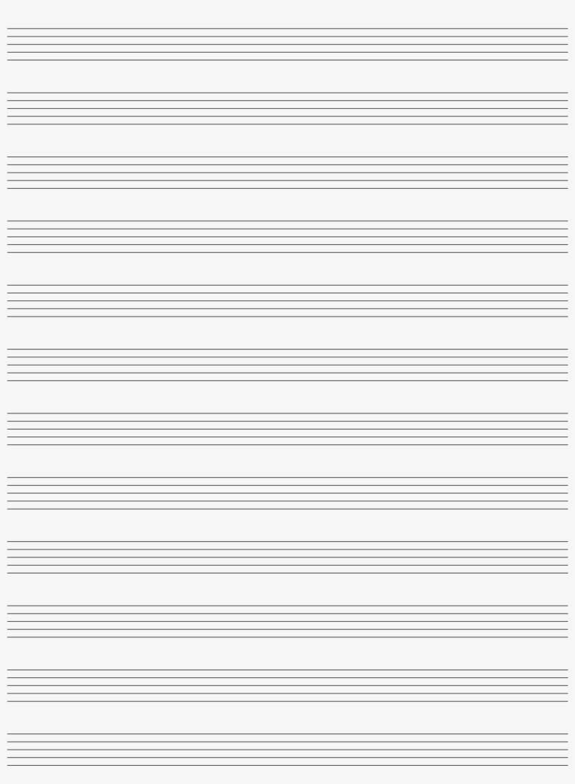Musial Notes Paper Blank Main Image - Staff Paper 8 Stave, transparent png download