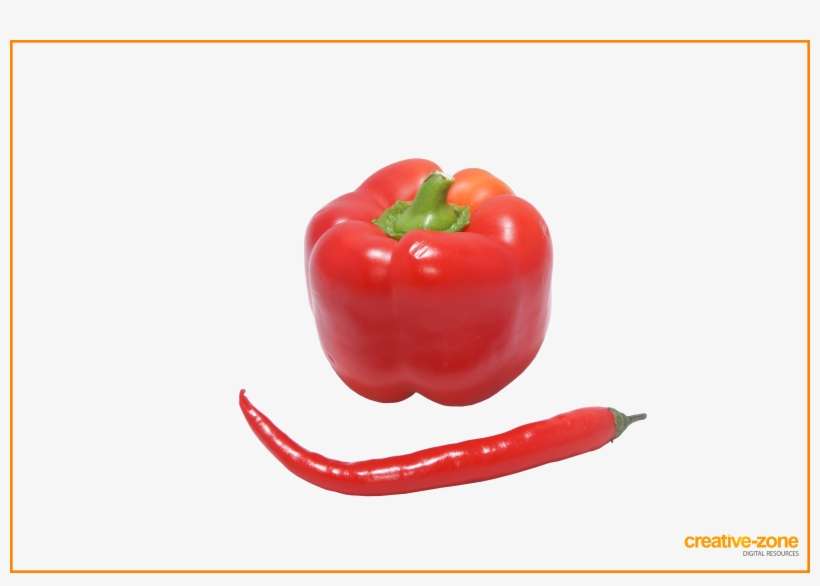 Red Pepper With Peperoncino - Red Bell Pepper, transparent png download
