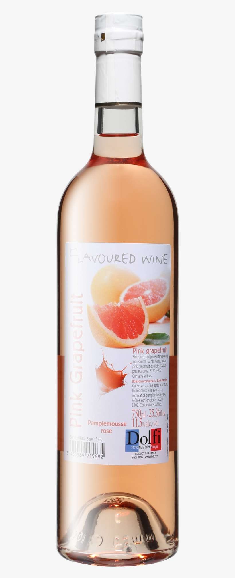 Dolfi Pink Grapefruit Flavoured Wine, transparent png download
