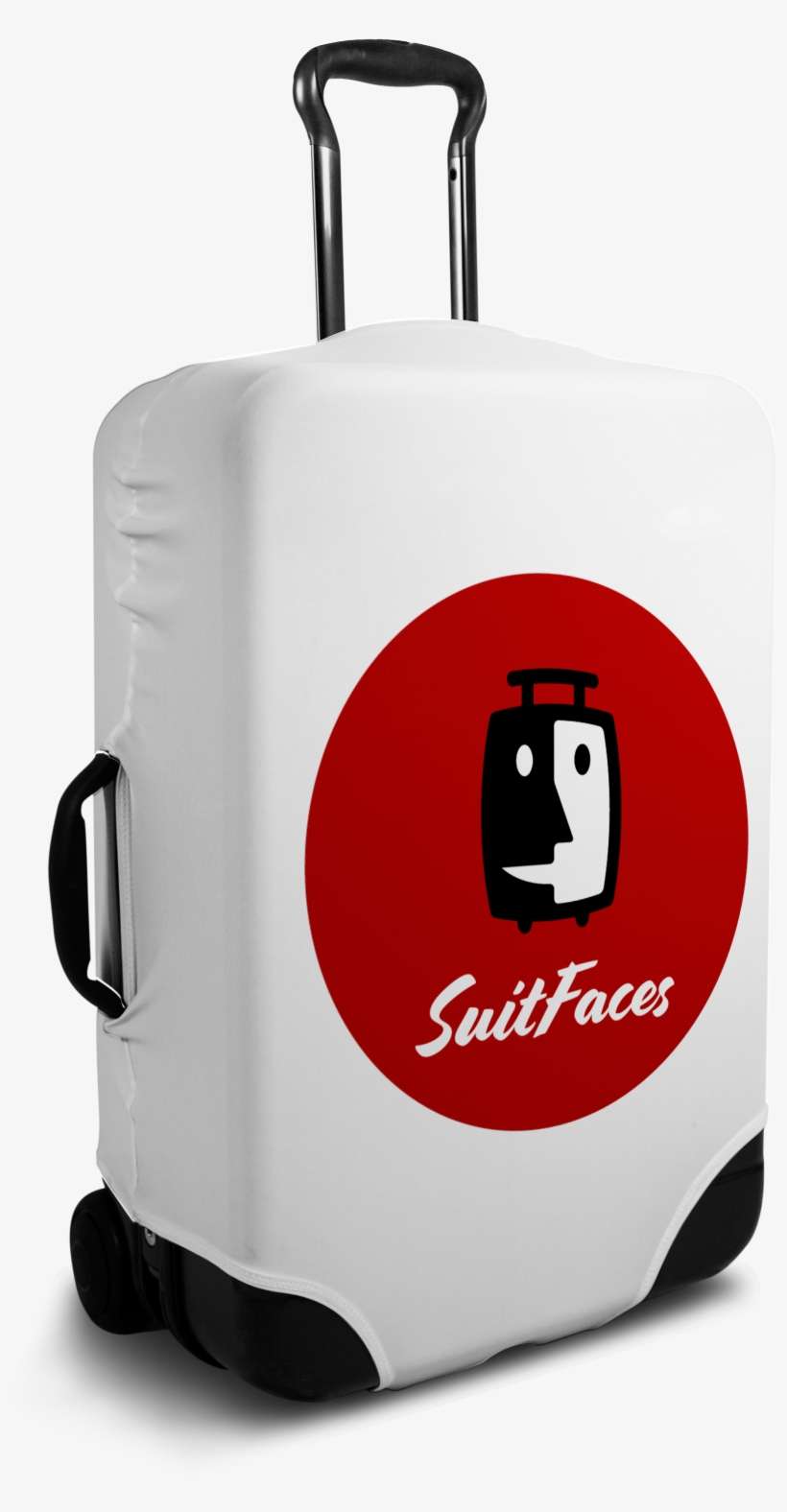 Custom White Luggage Cover With Personalized Brand - Suitcase, transparent png download