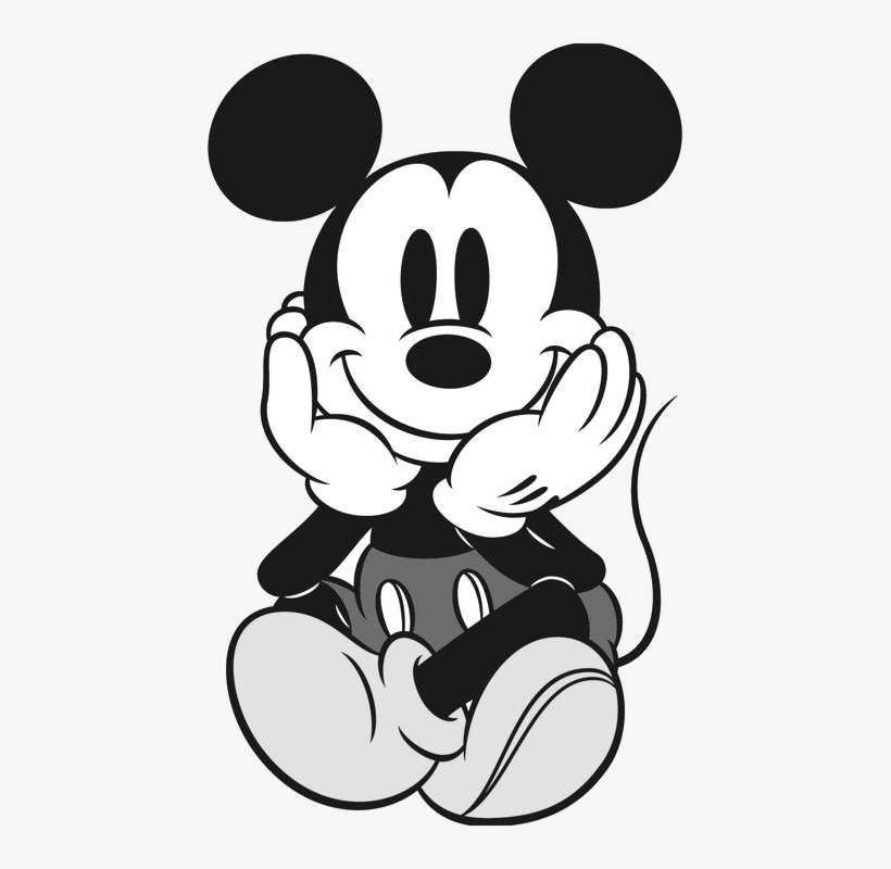 Art Cute Black And White Disney Cool Cartoon Mickey - Disney Minnie & Mickey Mouse Girls Sweatshirt,, transparent png download