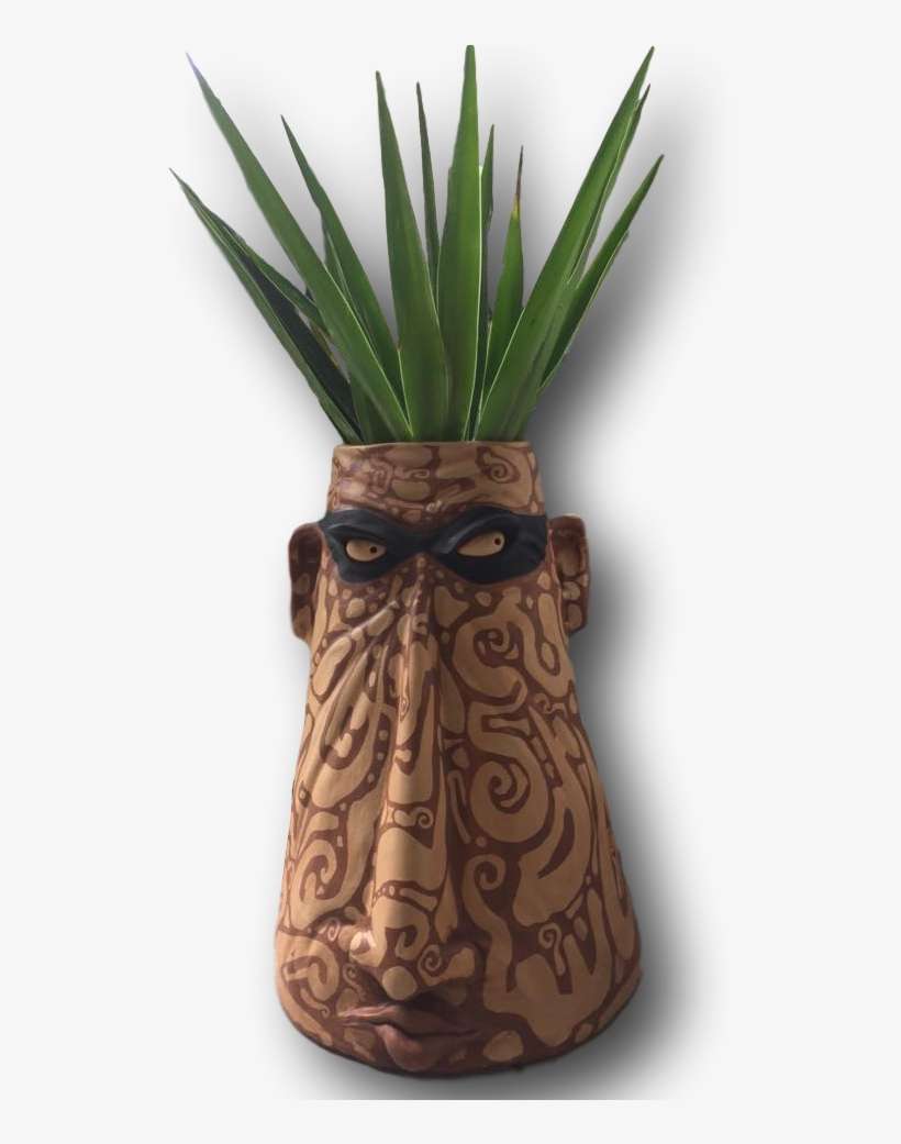 Large Tribal Face Planter - Vase, transparent png download