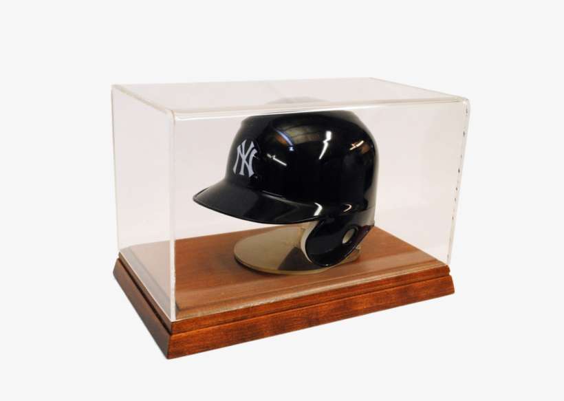 New York Yankees Mini Helmet And Display Case - Wood, transparent png download