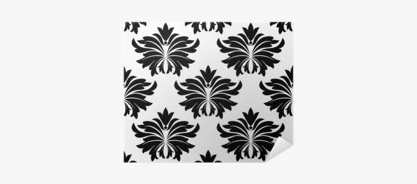 Seamless Pattern With Big Black Flowers Poster • Pixers® - Canvas Print, transparent png download