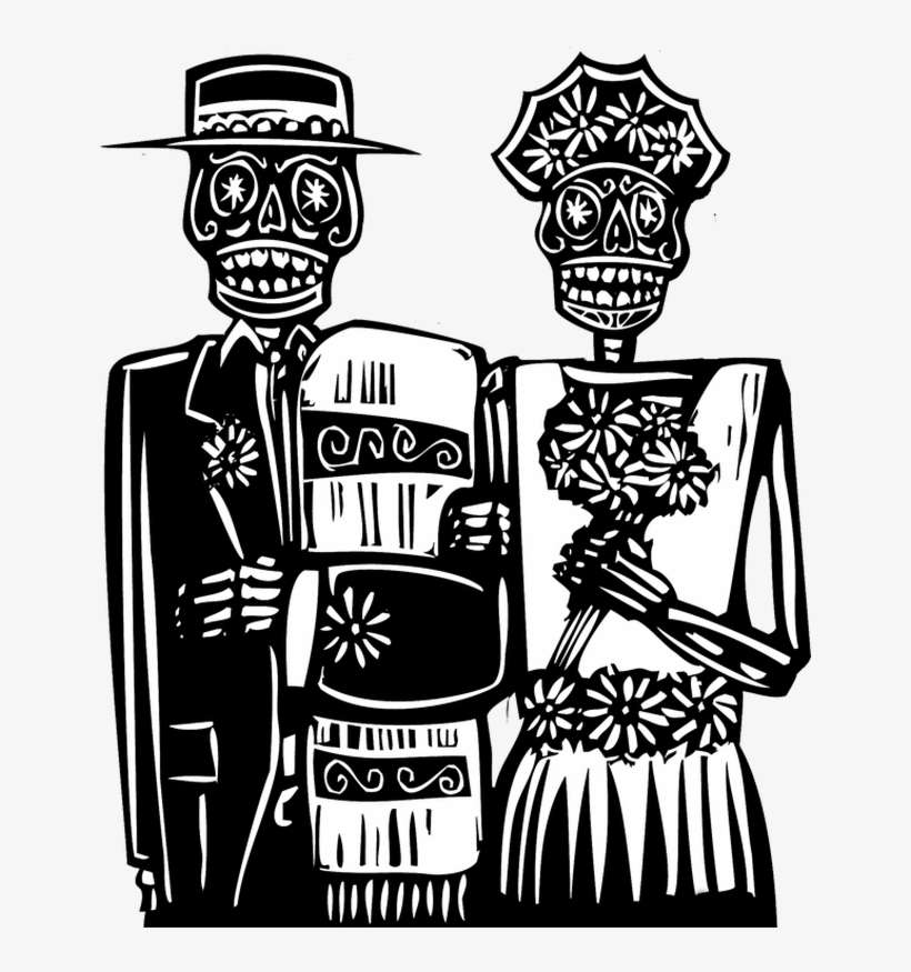 Couple Clipart Skeleton - Day Of The Dead Married Couple, transparent png download