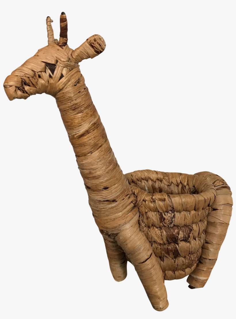 Vintage Bohemian Rattan Giraffe Planter - Royalty-free, transparent png download