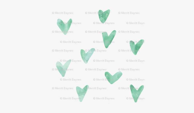 Watercolor Hearts - Light Green - Watercolor Painting, transparent png download