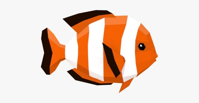 Lowpoly Colorful Reef Fished - Blue Tang, transparent png download