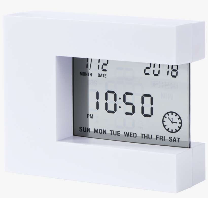 Multi Alarm Clock With Tilt Function, White - Réveil Transparent Multi-positions, transparent png download