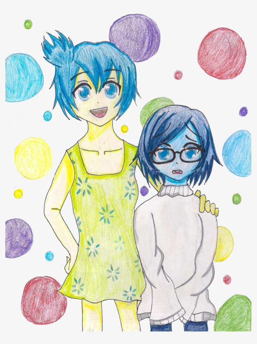 Inside Out And Sadness Graphic Free Download - Inside Out Joy And Sadness Anime, transparent png download