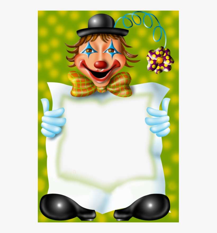 Clown Circus Crafts, Png Photo, Blank Sign, Cute Frames, - Clown Photo Frame Transparent Background, transparent png download