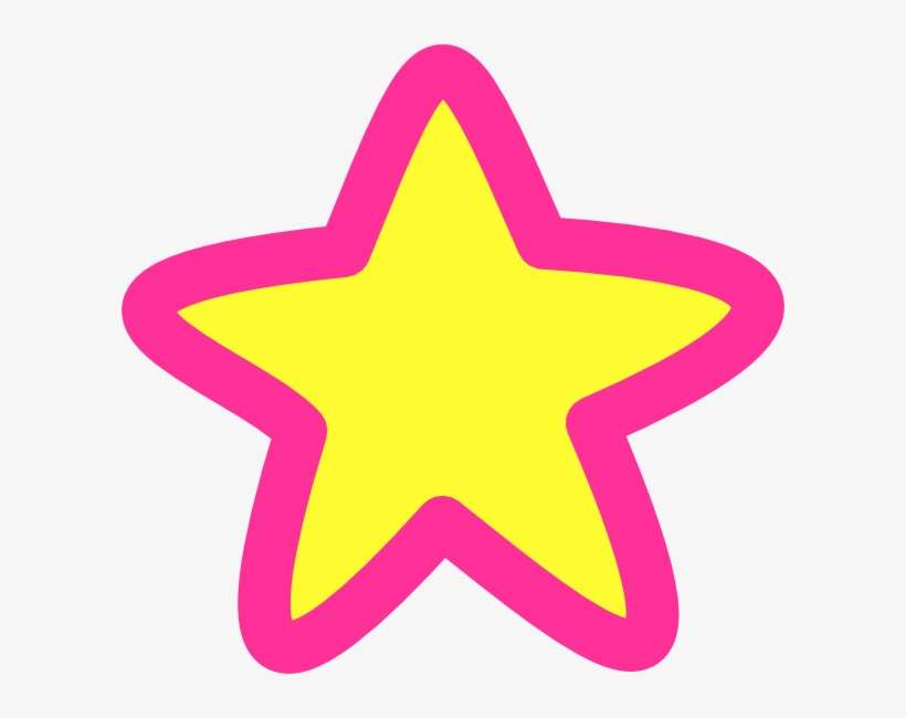 Pink Yellow Star Clip Art At Clker - Pink And Yellow Star, transparent png download