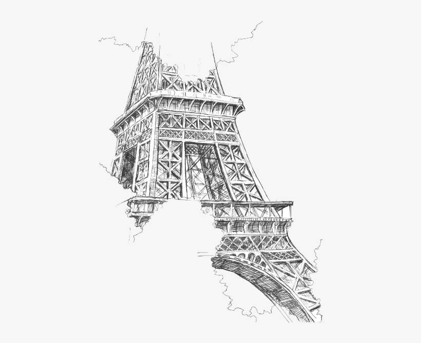 Eiffel Tower Drawing Art, transparent png download