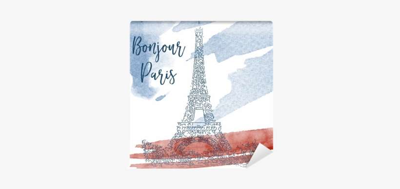 Hand Drawn Ink Line Sketch Of Paris - Home Sweet Home Kissenbezug - Gemustert, transparent png download