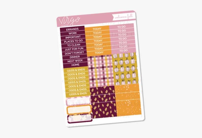 Welcome Fall Headers Washi Sticker Sheet - Sticker, transparent png download