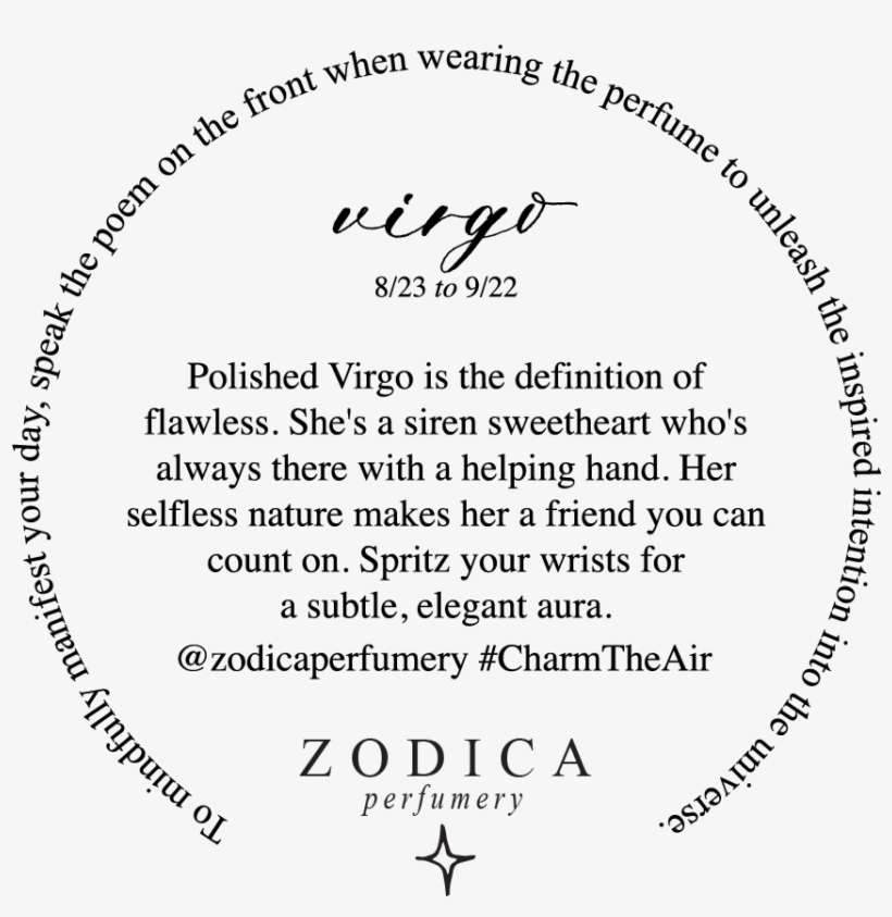 Virgo 50ml Crystal Infused Zodiac Perfume - Black And White Libra, transparent png download