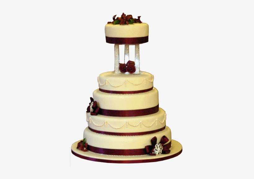 Burgundy Broach Wedding Cake - Cake Decoration By Burgundy Color, transparent png download