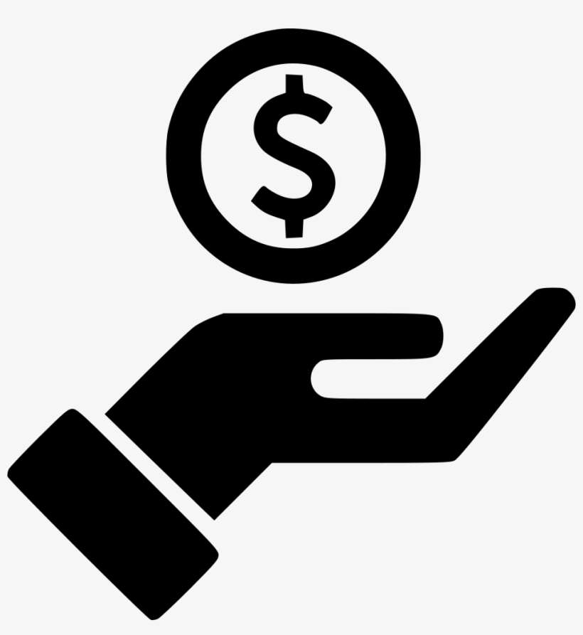 Hand Streched Dollar Outline Comments - Hand With Money Icon, transparent png download